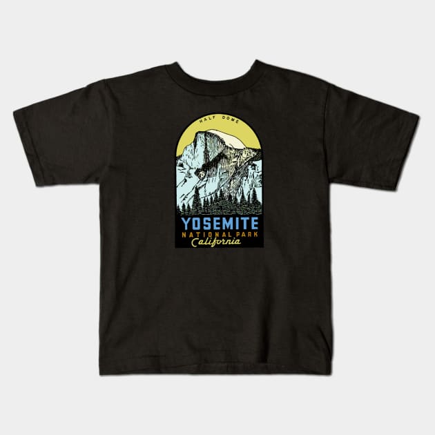 Yosemite National Park Kids T-Shirt by Midcenturydave